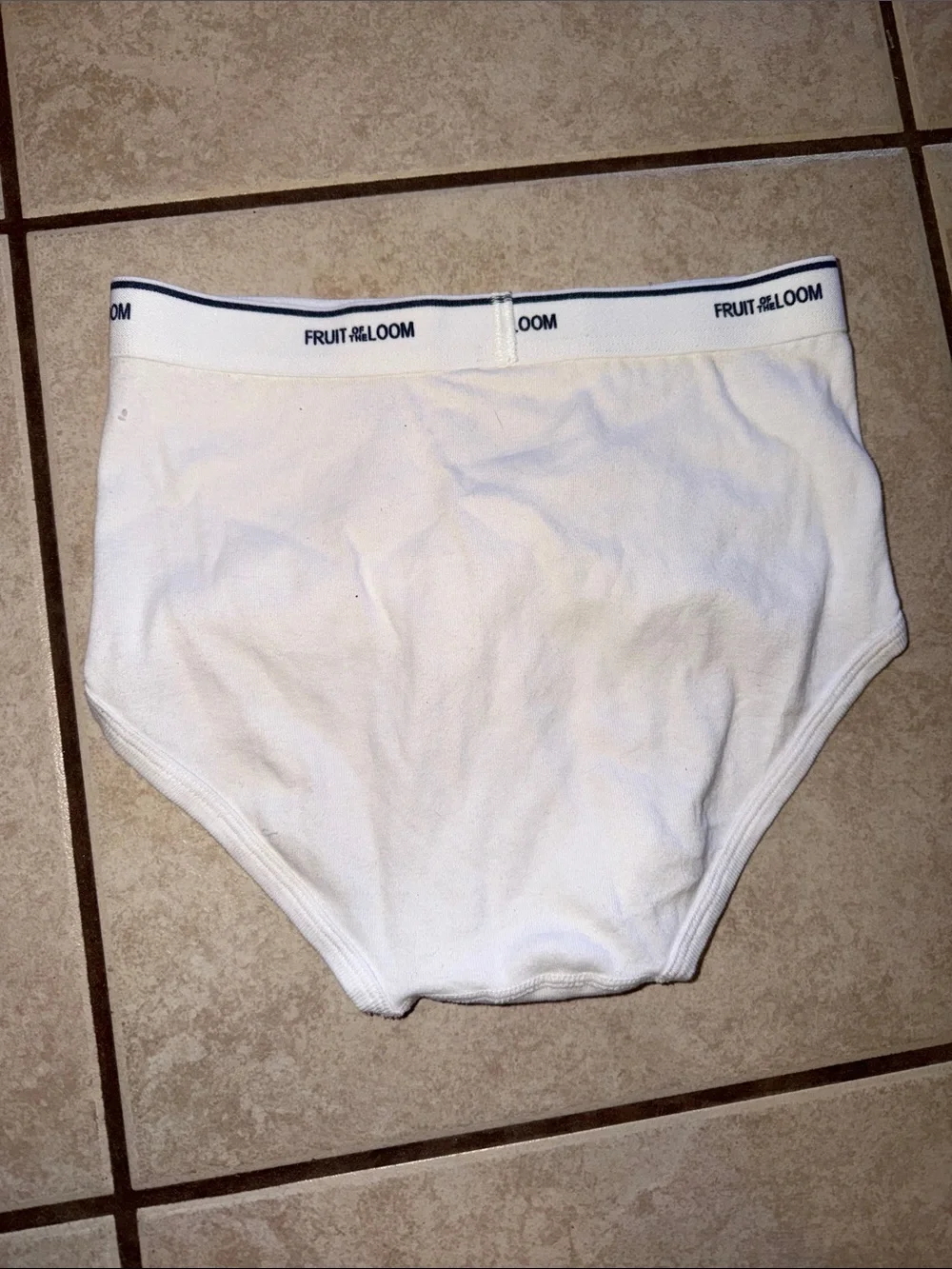 Fruit of the Loom White Men’s Cotton Briefs with Logo Waistband